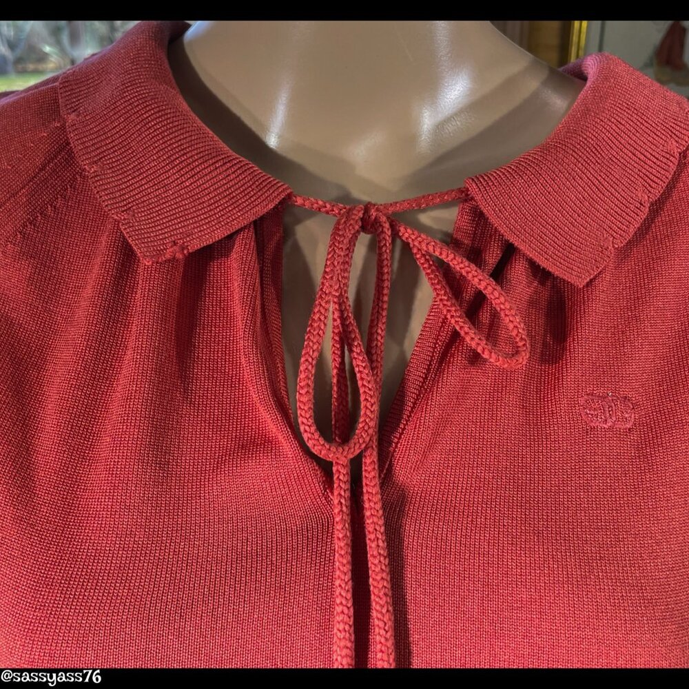 ⭐️HP⭐️VTG▪️GIVENCHY▪️70's Lightweight Knit Scalloped Collar Embroidered Logo Top - Picture 4 of 9